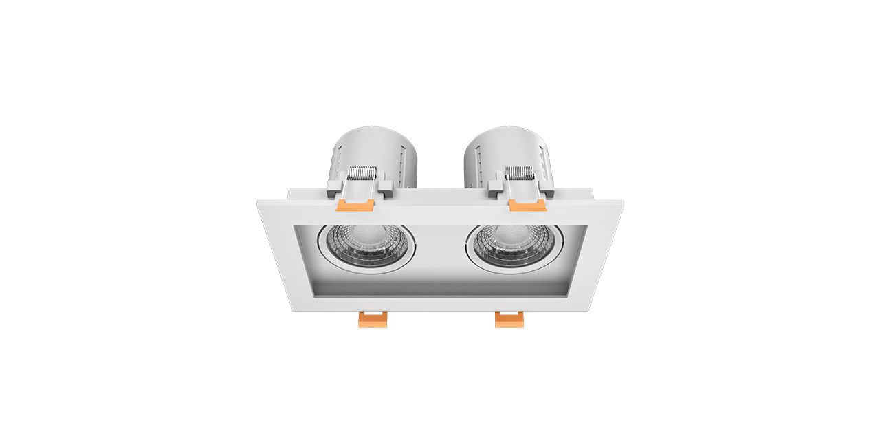 2x8W İkili Kare Dimlenebilir LED Spot Armatür 18,3x10x5,5 cm 2x8W İkili Kare Dimlenebilir LED Spot Armatür 18,3x10x5,5 cm