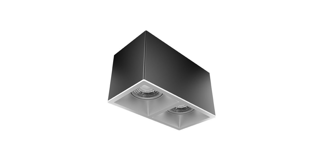 2x8W 18x9 Kare Kasa LED Spot Armatür 2x8W 18x9 Kare Kasa LED Spot Armatür