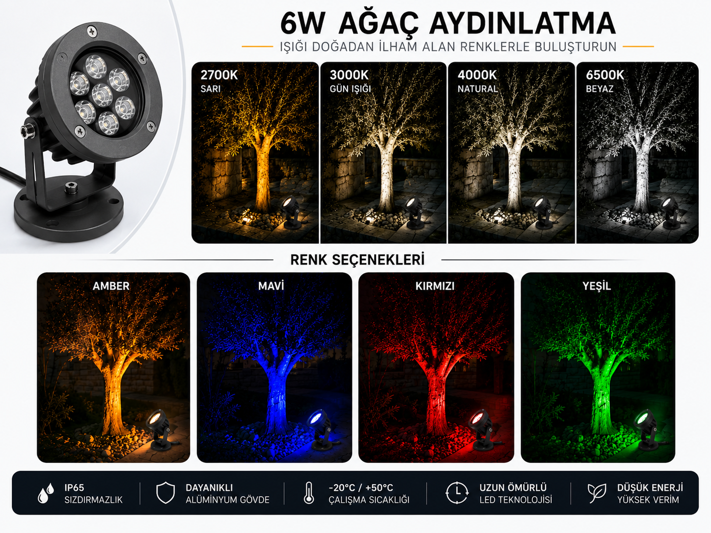 LED Ağaç Bahçe ve Peyzaj Armatürü 6W LED Ağaç Bahçe ve Peyzaj Armatürü 6W
