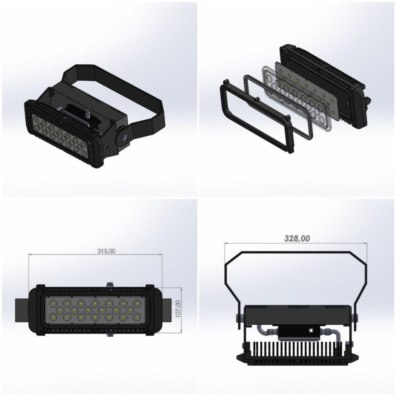 100W LED Projektör Fabrika ve Stadyum Armatürü