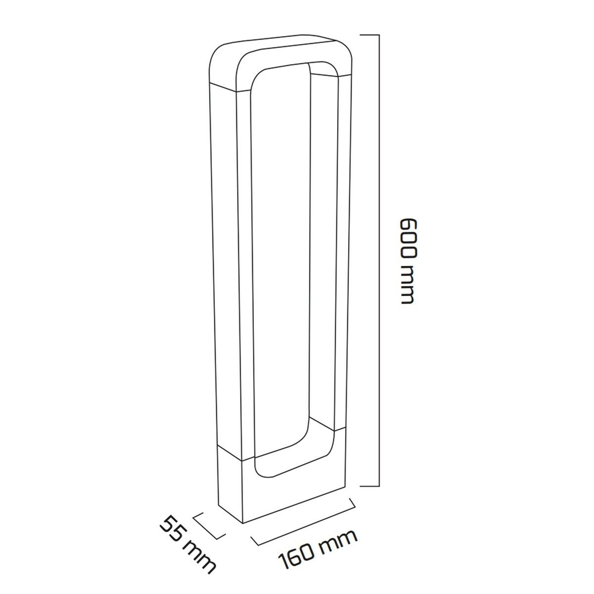 Odin Dış Mekan Bahçe Armatürü LED Yol Aydınlatması Bollard 60 cm 12W — görsel 6