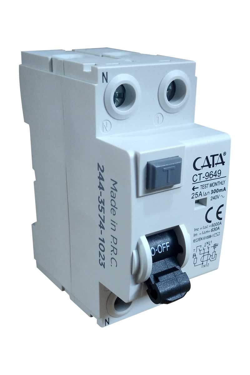 2x25A 300mA 6kA Interruptor Diferencial Protección Contra Incendios