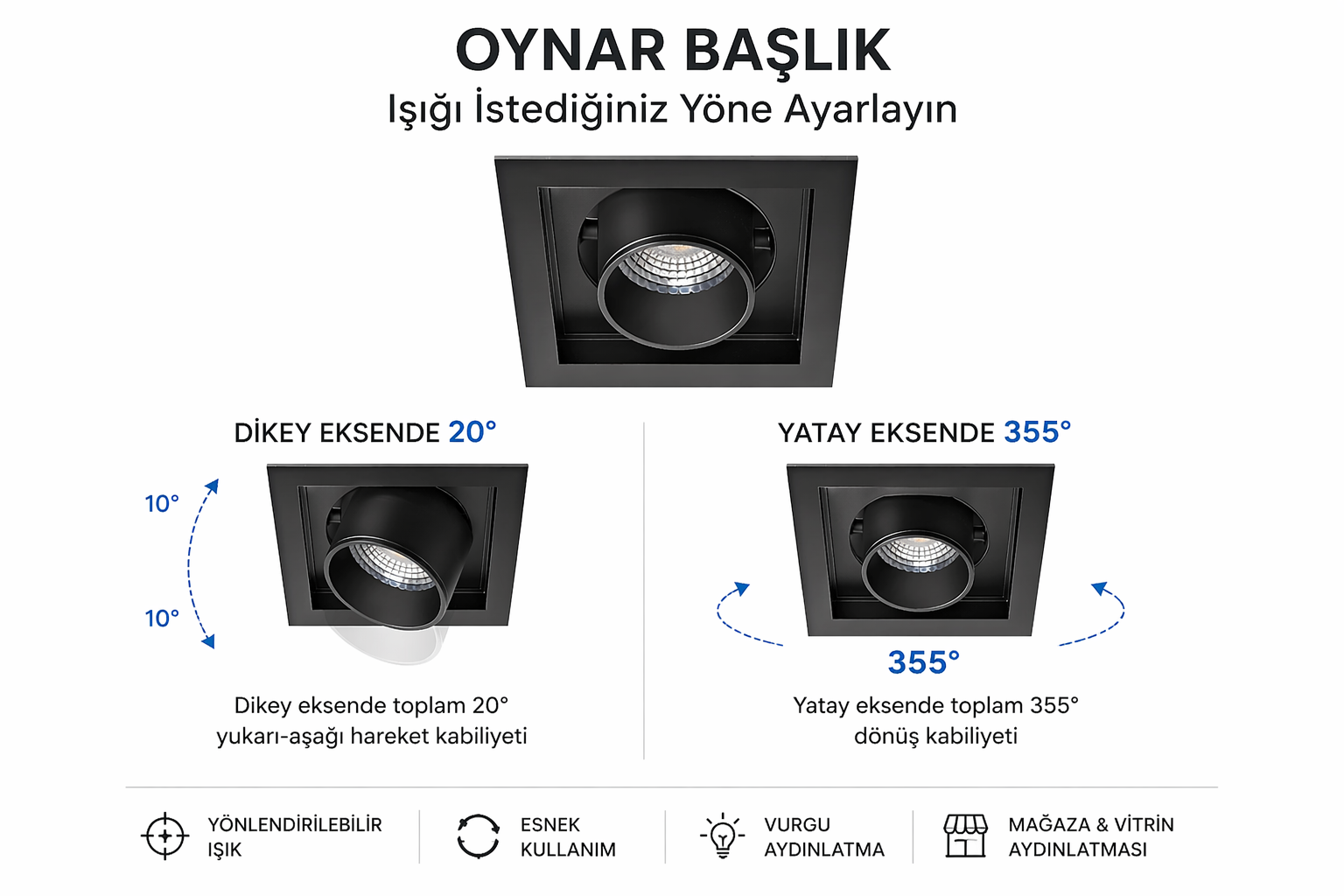 14W مربع COB LED سبوت متجر وحدة إنارة — صورة 2