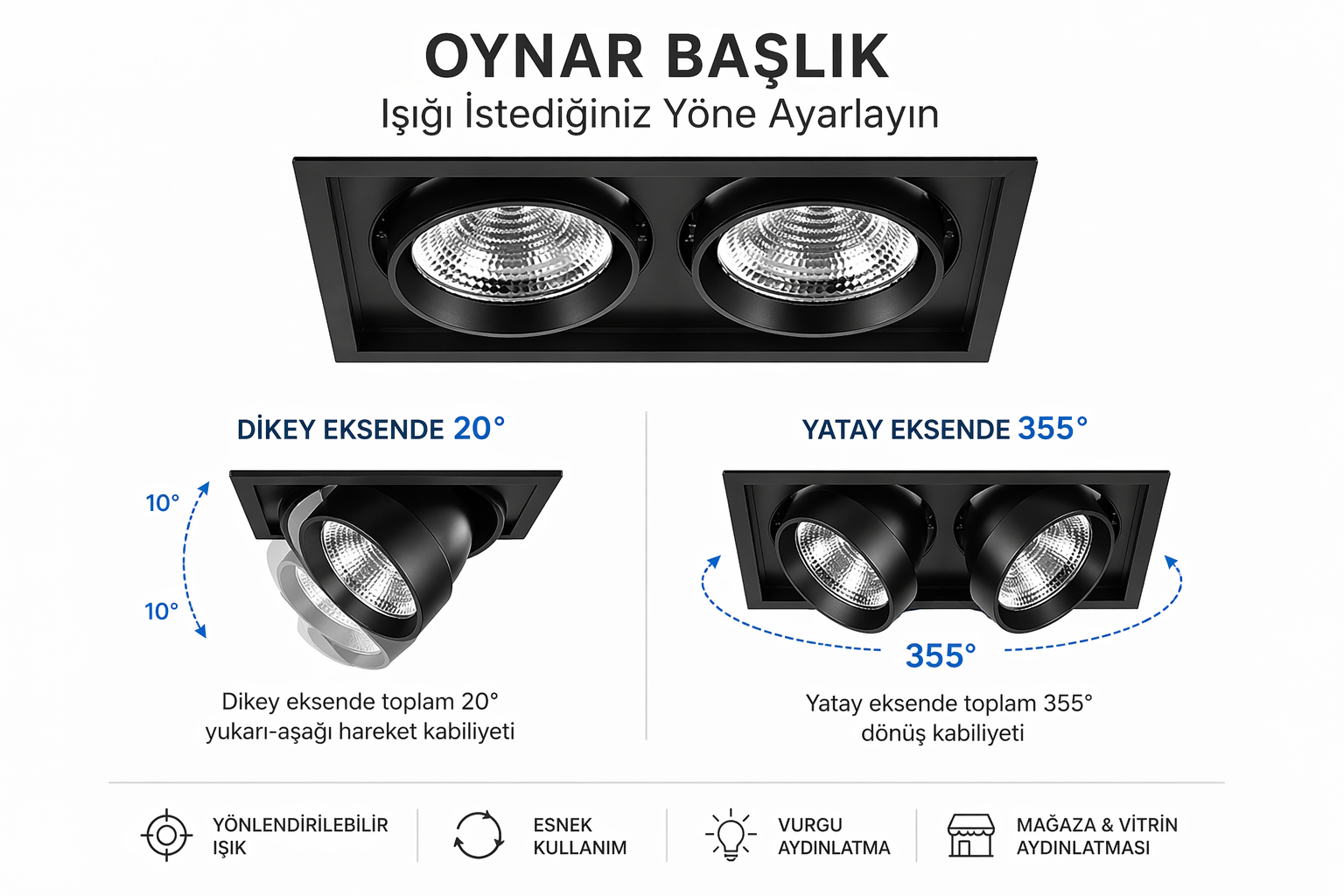 2x30W Quadratisch COB LED Strahler Laden Leuchte — Bild 3