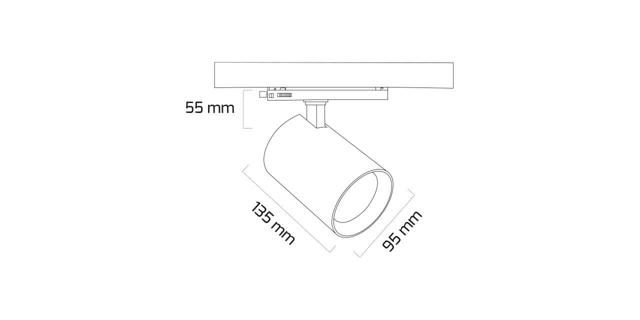 36W LED Ray Spot Mağaza Armatürü 13,5x5,5 cm