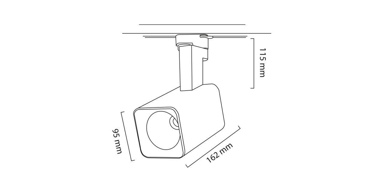 36W LED Carril Foco Tienda Luminaria 16,2x11,5 cm (GY3638) — Imagen 4