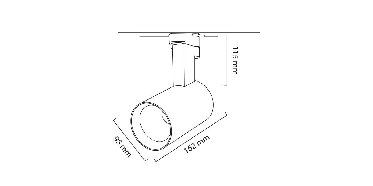 36W LED Ray Spot Mağaza Armatürü 16,2x11,5 cm (GY3637)
