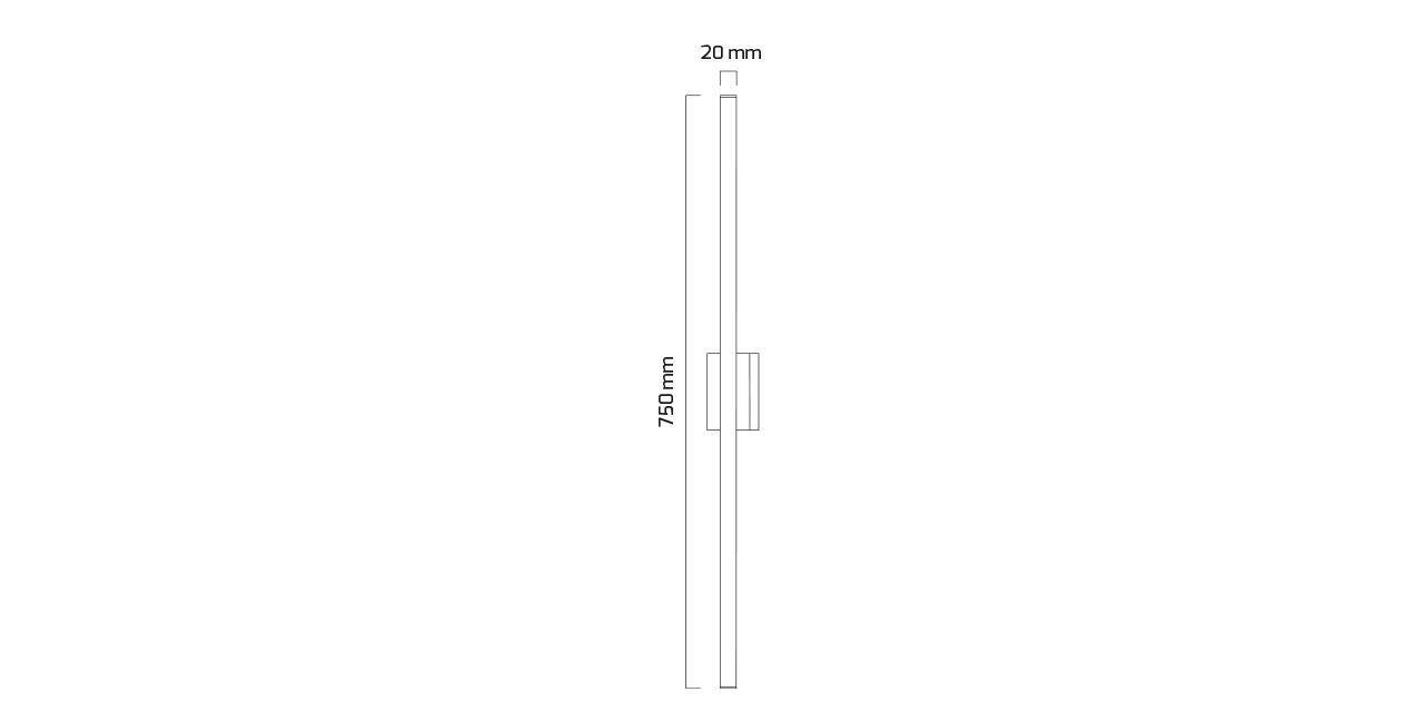12W Düz Dekoratif Çift Yönlü Duvar Aplik Armatür 75 cm (GY4207) — görsel 5