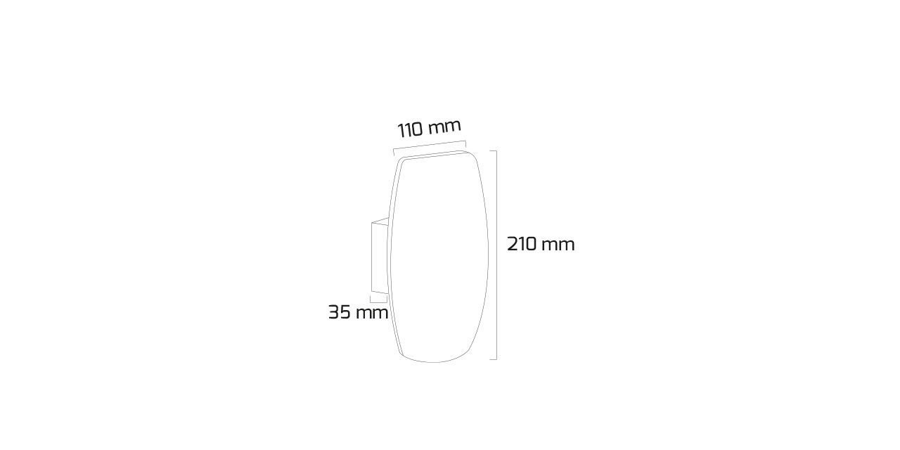10W Dış Mekan Dekoratif LED Duvar Aplik 11x21x3,5 cm