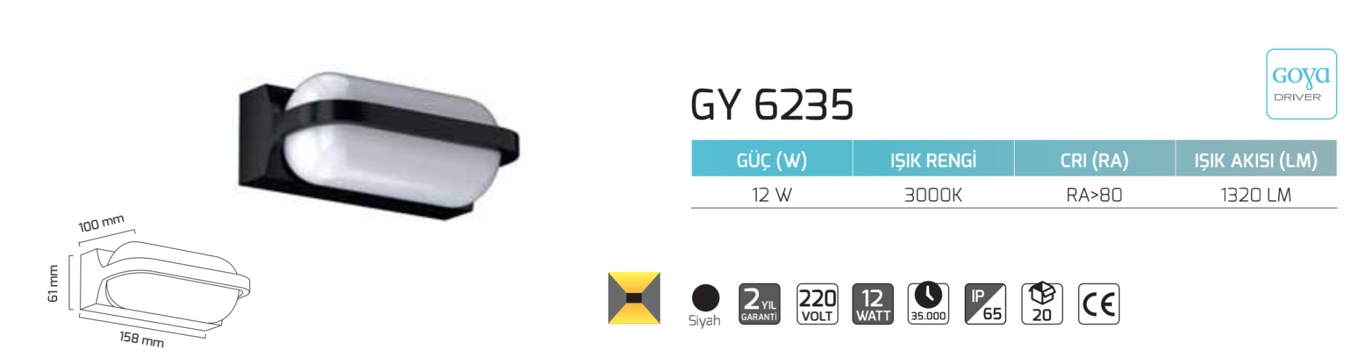 12W Dış Mekan Dekoratif LED Duvar Aplik 15,8x6,1x10 cm