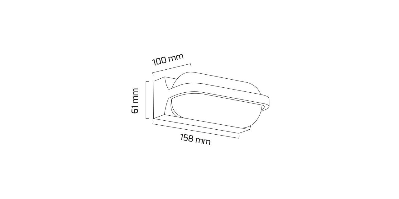 12W Dış Mekan Dekoratif LED Duvar Aplik 15,8x6,1x10 cm