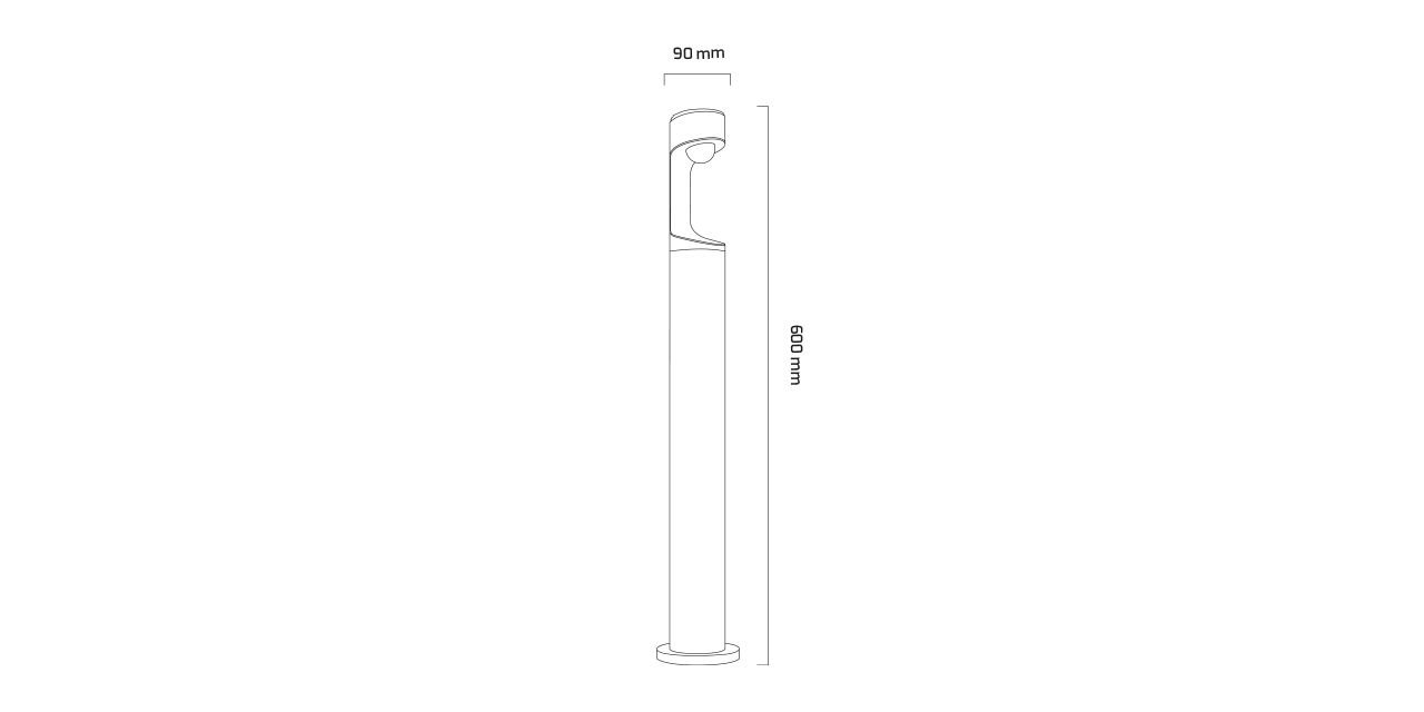 10W Dış Mekan LED Yol Bahçe Armatürü Bollard 9x60 cm 10W Dış Mekan LED Yol Bahçe Armatürü Bollard 9x60 cm