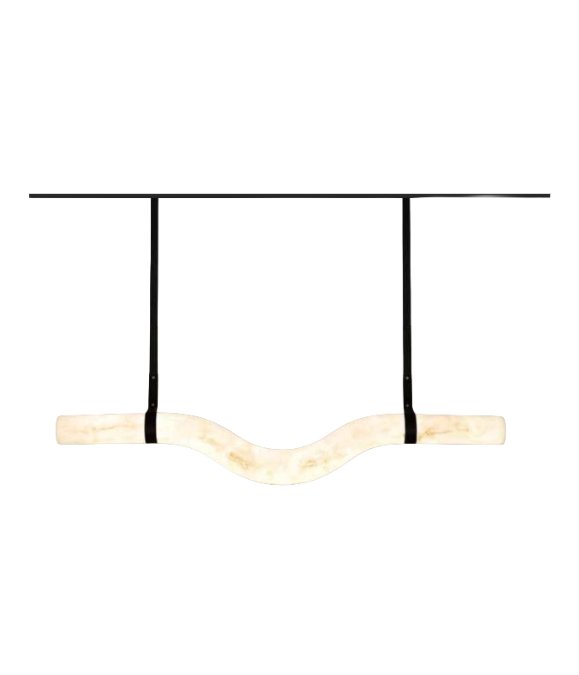 Kahverengi Siyah Metal Alabaster Lineer Avize 120 cm Kahverengi Siyah Metal Alabaster Lineer Avize 120 cm