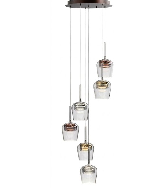 Clear Chrome Glass Pendant Chandelier Ø45 cm Clear Chrome Glass Pendant Chandelier Ø45 cm