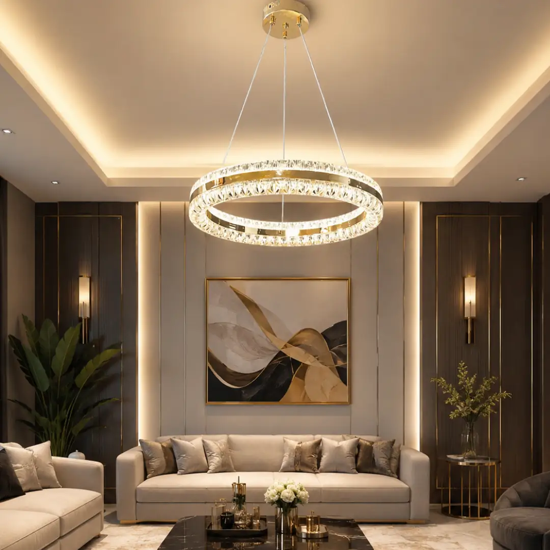 Hanzade Çift Yönlü Kumandalı 3 Renkli LED Avize 40 cm