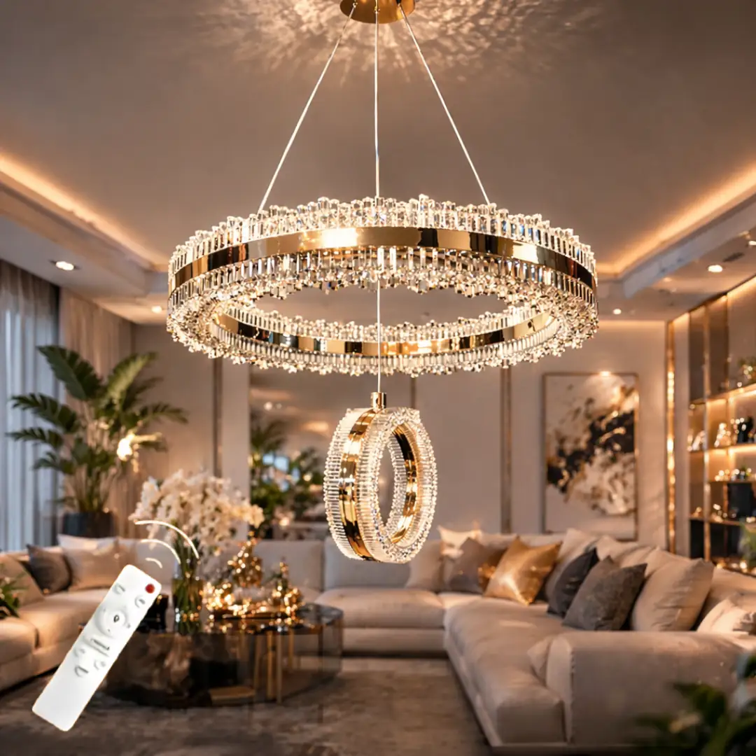 Zerafet Çift Yönlü Kumandalı 3 Renkli LED Avize 40 cm