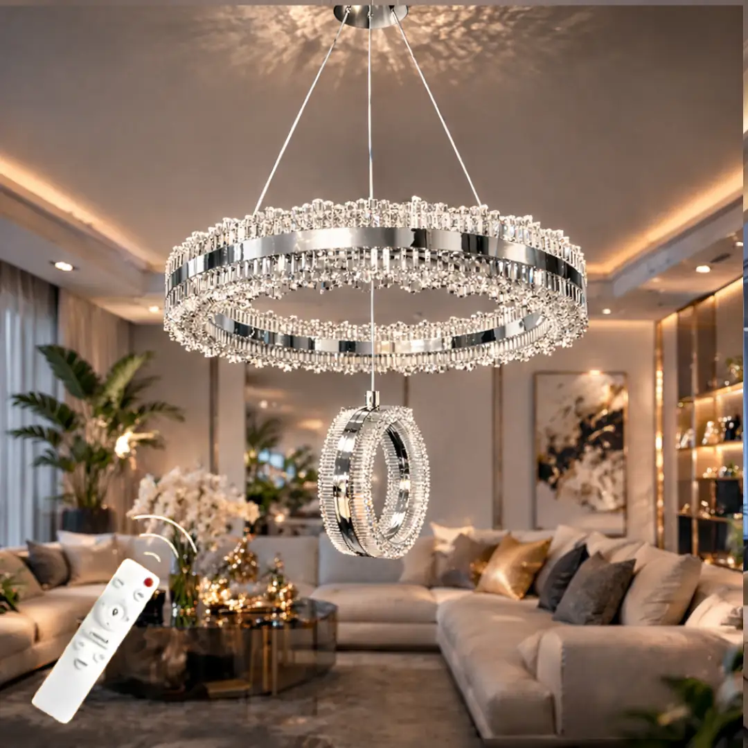Zerafet Çift Yönlü Kumandalı 3 Renkli LED Avize 40 cm