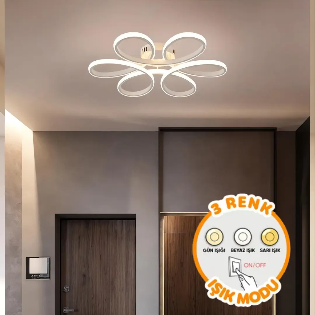 أبيض أقحوان بـ3 ألوان LED إضاءة سقفية ثريا 40 cm أبيض أقحوان بـ3 ألوان LED إضاءة سقفية ثريا 40 cm