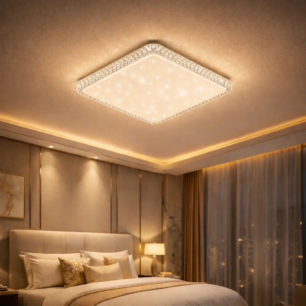 Bonita Kare Kumandalı 3 Renkli LED Plafonyer Avize 40 cm — görsel 2