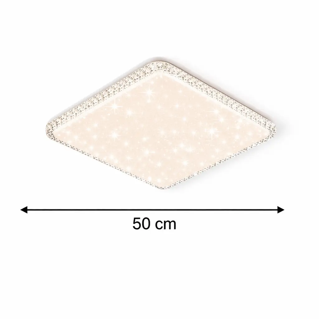 Bonita Kare Kumandalı 3 Renkli LED Plafonyer Avize 50 cm — görsel 3