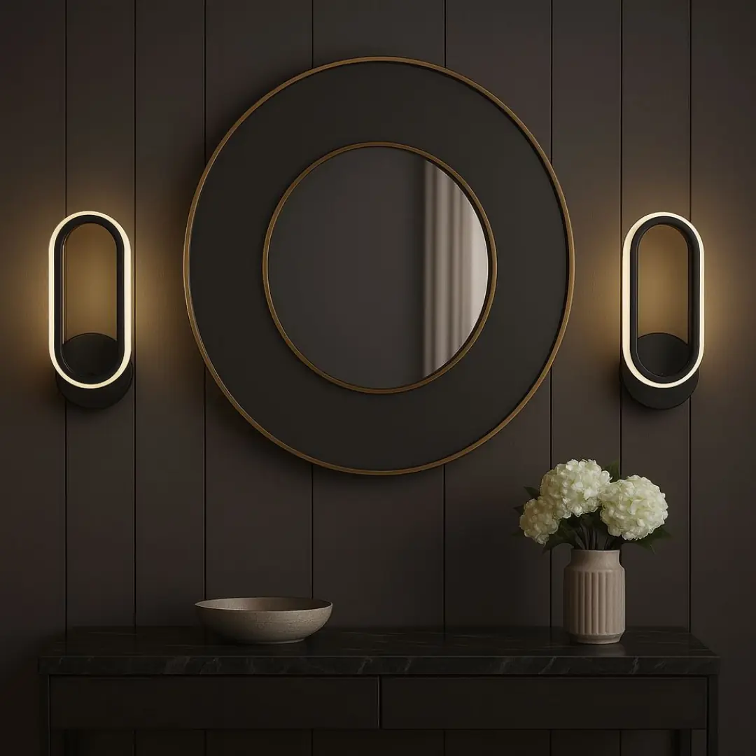أسود Hermes LED إضاءة جدارية طقم من قطعتين Siyah Hermes LED Aplik 2'li Takım