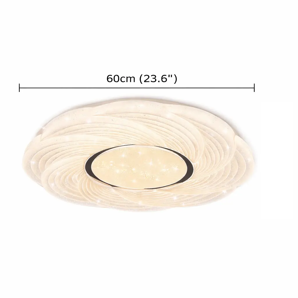 Saray Yuvarlak Kumandalı 3 Renkli LED Plafonyer Avize 60 cm — görsel 3