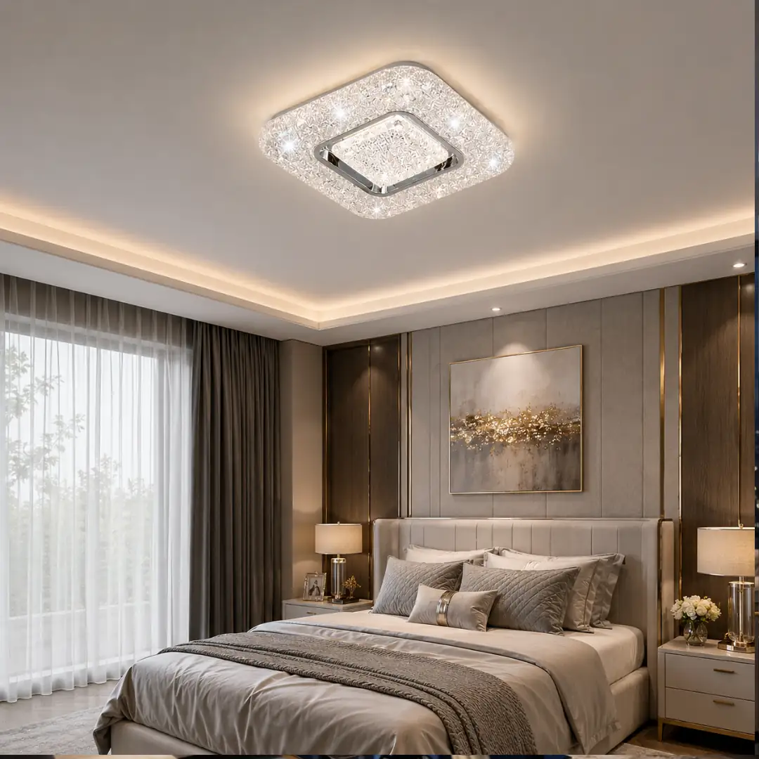 Hira Kumandalı 3 Renkli LED Plafonyer Avize 40 cm — görsel 2