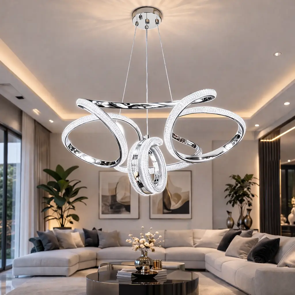 Krom Monza 3 Renkli LED Sarkıt Avize 50 cm — görsel 2