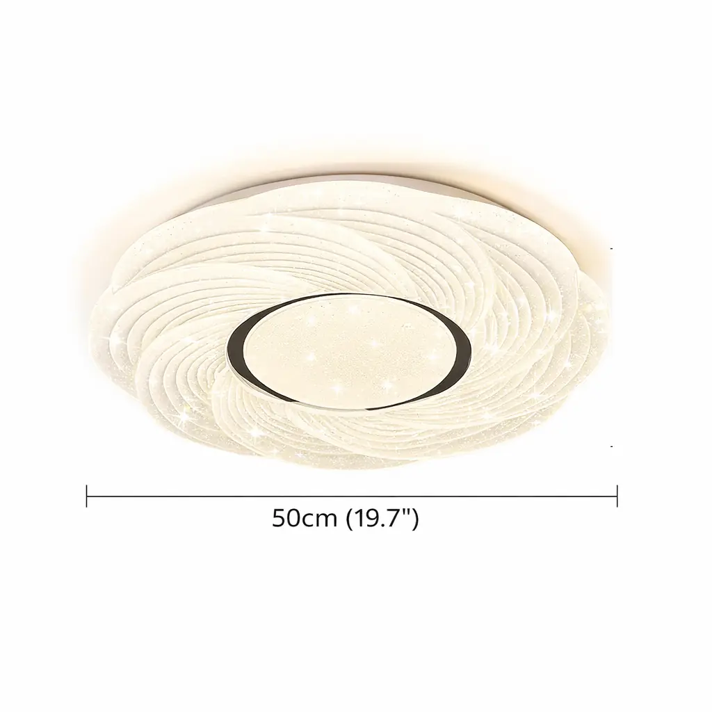 Saray Yuvarlak Kumandalı 3 Renkli LED Plafonyer Avize 50 cm — görsel 3
