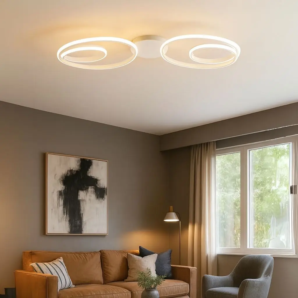 2 vías Blanco Lucca LED Plafón Lámpara de Araña 2'li Beyaz Lucca LED Plafonyer Avize