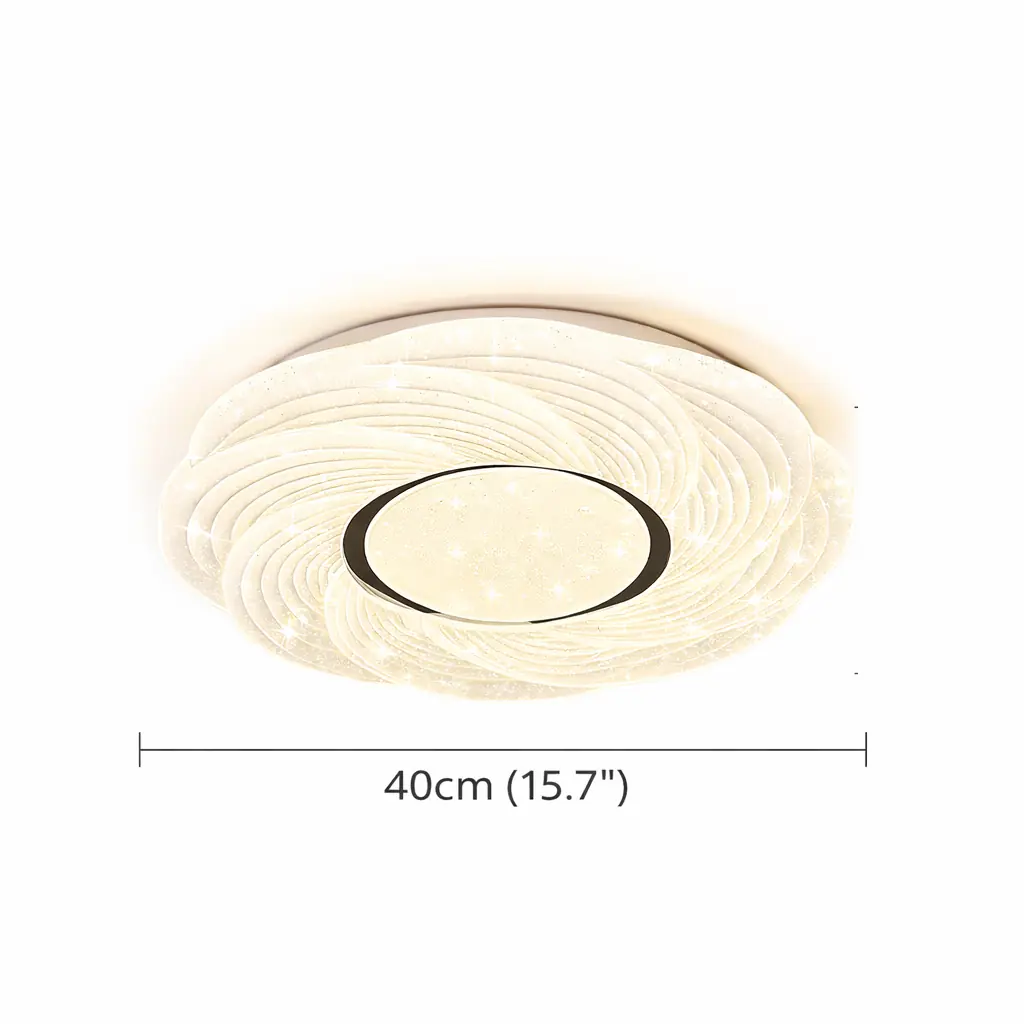 Saray Yuvarlak Kumandalı 3 Renkli LED Plafonyer Avize 40 cm — görsel 3