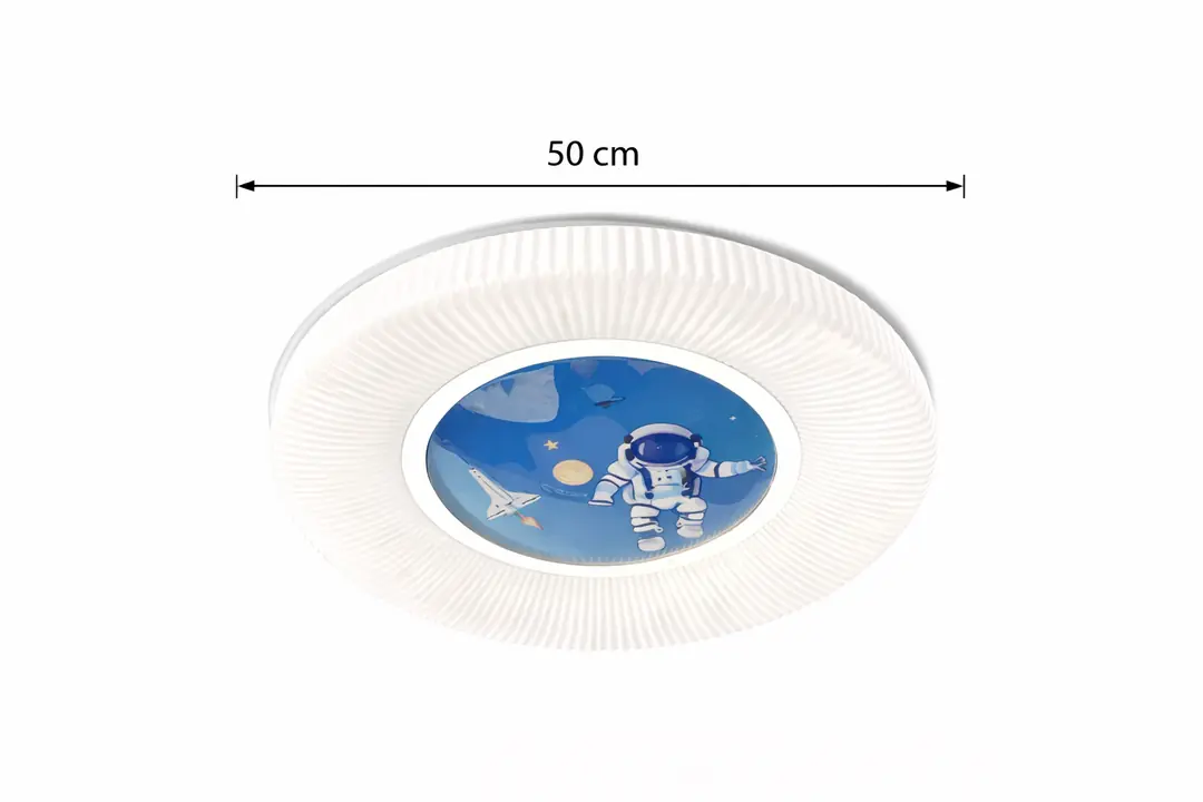 Astronot Kumandalı 3 Renkli Çocuk Odası LED Plafonyer Avize 50 cm — görsel 2