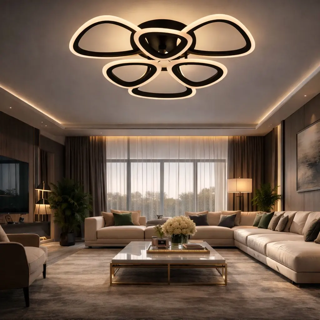 6'lı 3 Renkli LED Plafonyer Avize — görsel 3