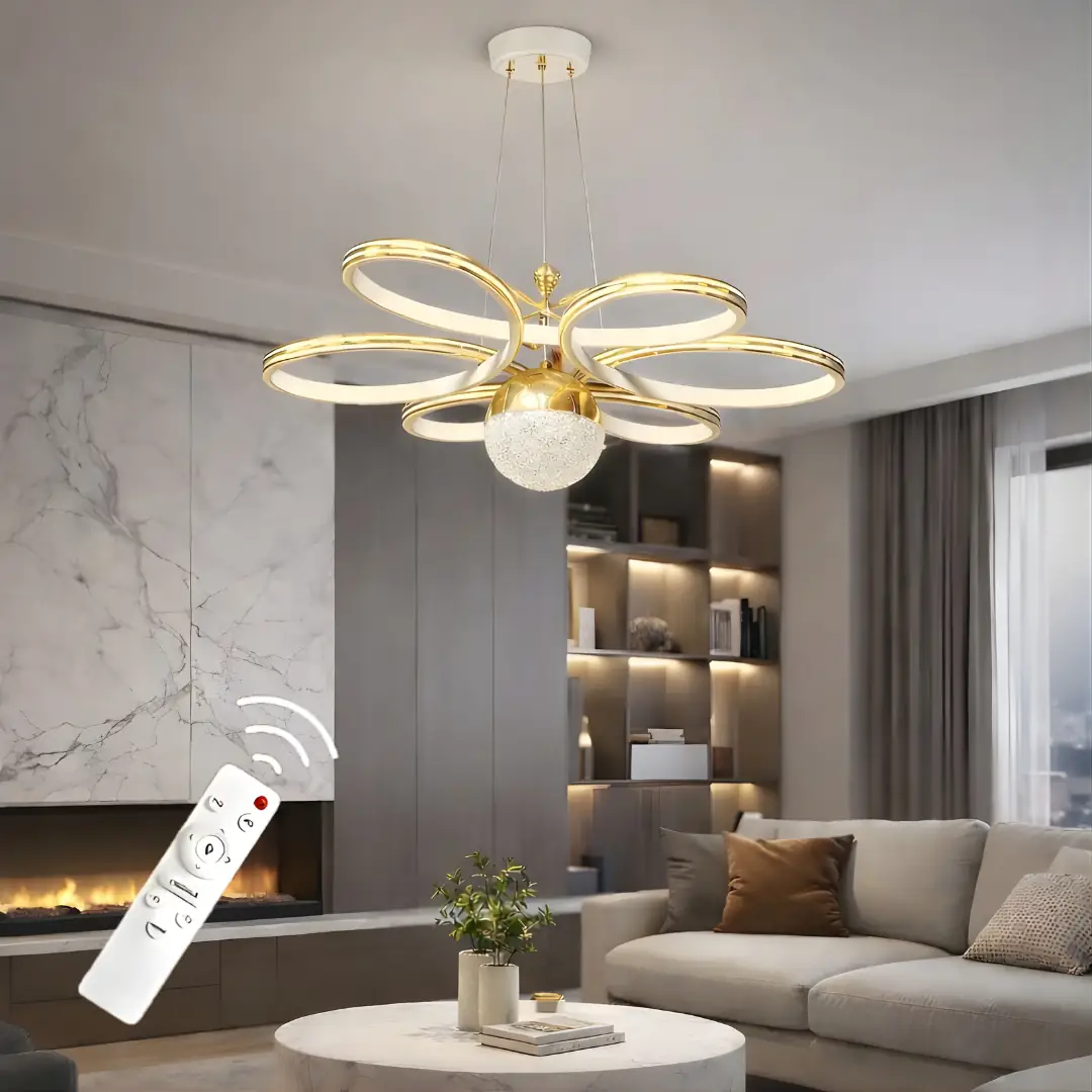 Luxury Kumandalı 3 Renkli LED Avize 60 cm