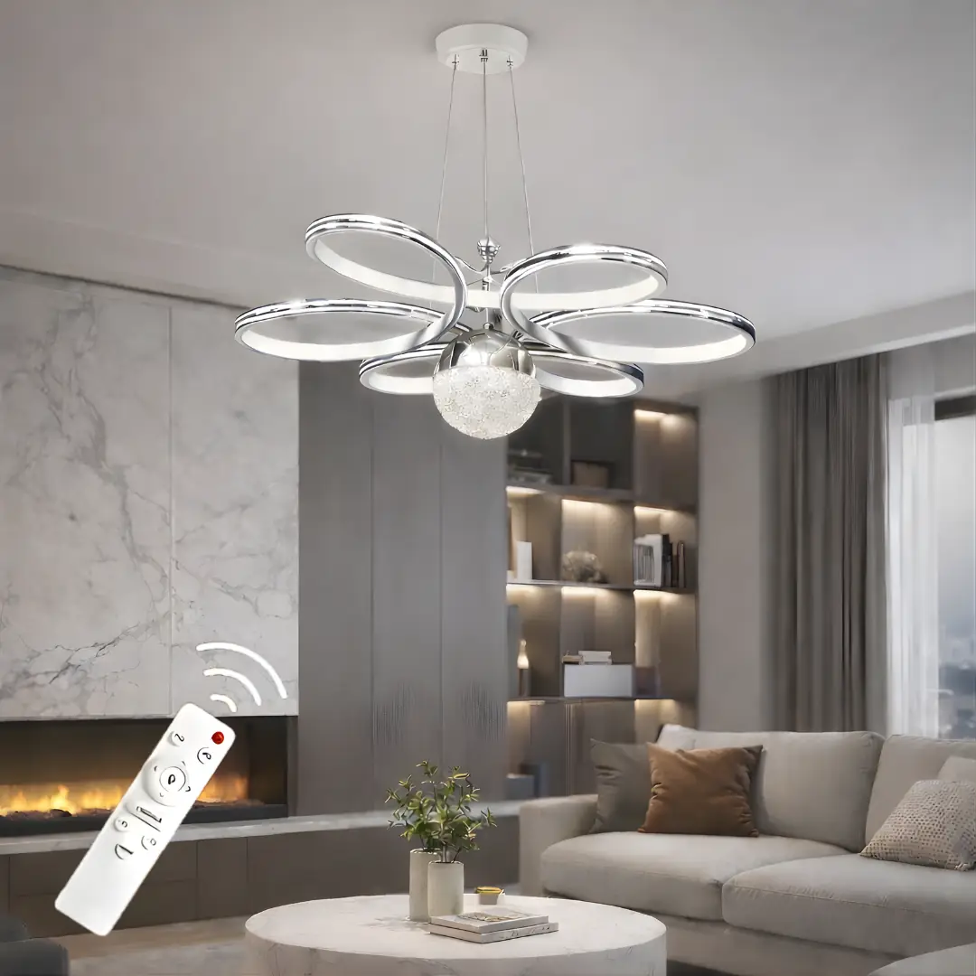 Luxury Kumandalı 3 Renkli LED Avize 60 cm