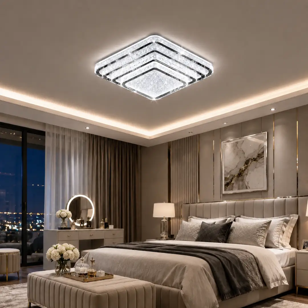 İnci 4 Katlı Kumandalı 3 Renkli LED Plafonyer Avize 40 cm — görsel 2