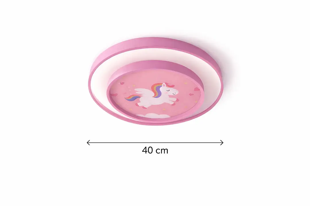 Unicorn 2 Katlı Kumandalı 3 Renkli Çocuk Odası LED Plafonyer Avize 40 cm — görsel 2
