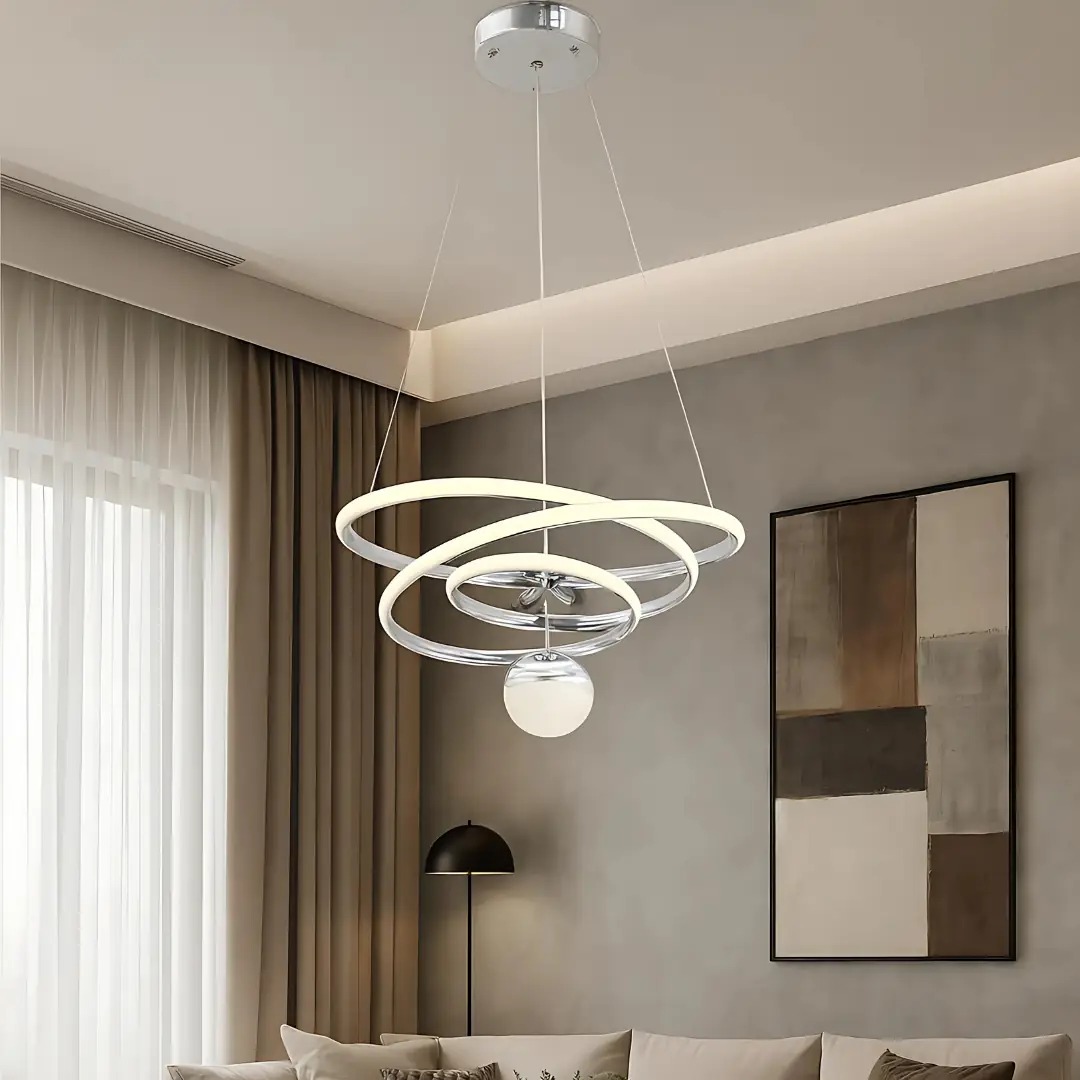 Chrome Viyana 3 Couleurs LED Suspension Lustre Krom Viyana 3 Renkli LED Sarkıt Avize