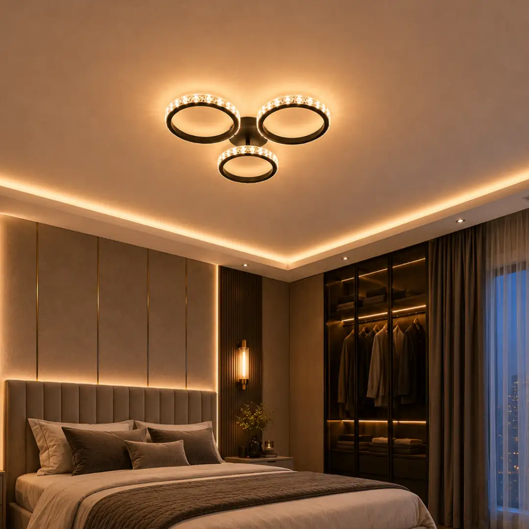 3'lü Asos 3 Renkli LED Plafonyer Avize — görsel 2