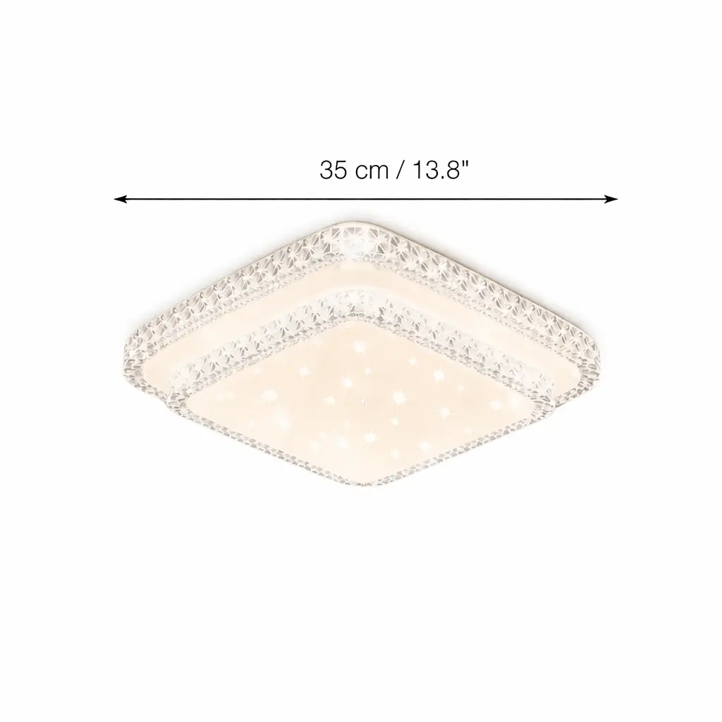 Havana Kare Kumandalı 3 Renkli LED Plafonyer Avize 35 cm — görsel 4