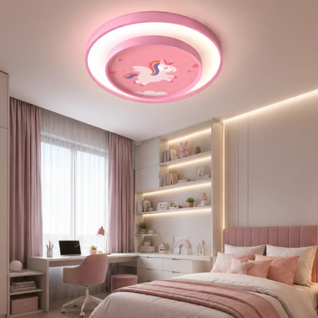 Einhorn 2 Etagen mit Fernbedienung 3-Farben Kinder Zimmer LED Deckenleuchte Kronleuchter 50 cm Unicorn 2 Katlı Kumandalı 3 Renkli Çocuk Odası LED Plafonyer Avize 50 cm