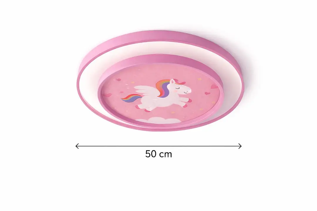 Unicorn 2 Katlı Kumandalı 3 Renkli Çocuk Odası LED Plafonyer Avize 50 cm — görsel 3