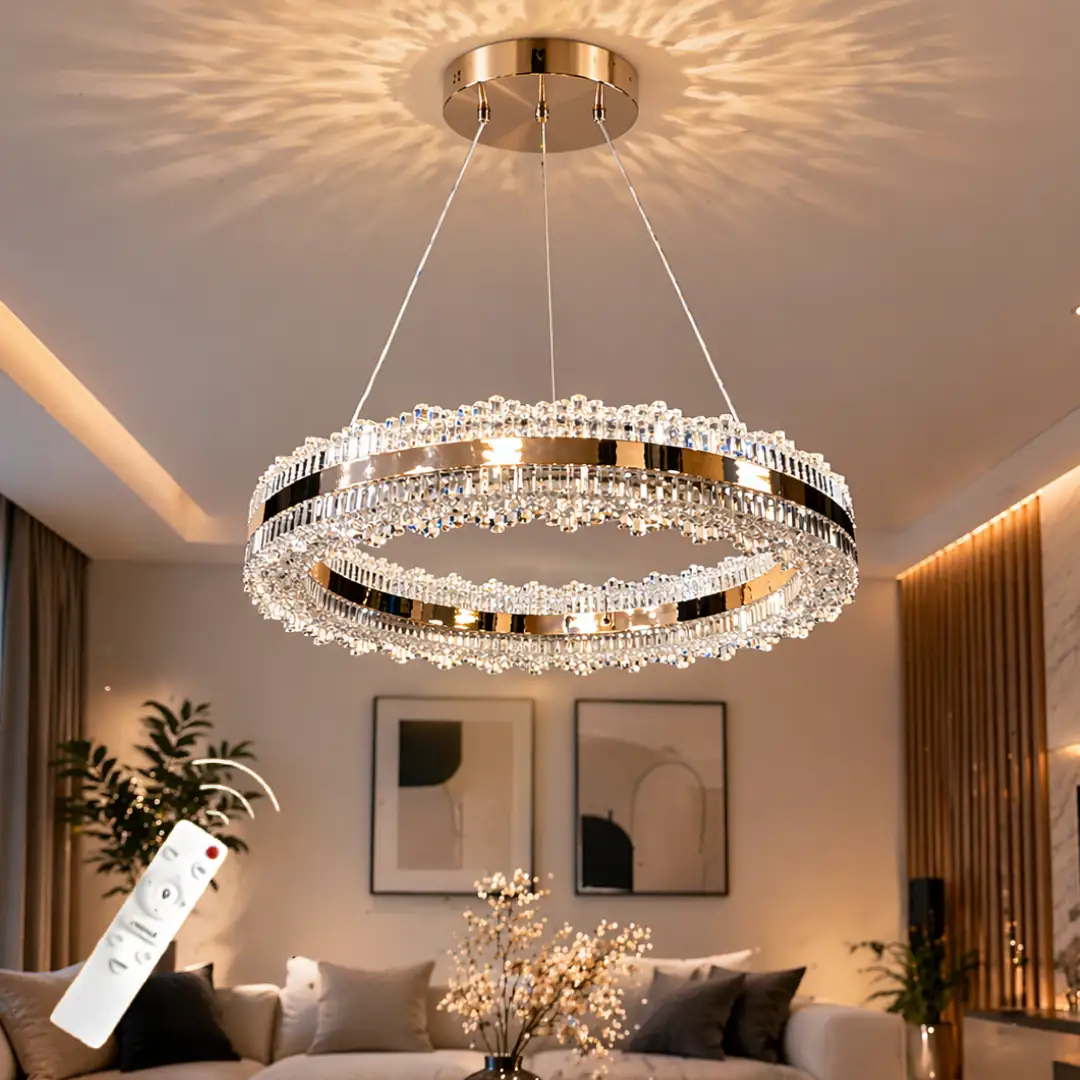 Asalet Çift Yönlü Kumandalı 3 Renkli LED Avize 40 cm