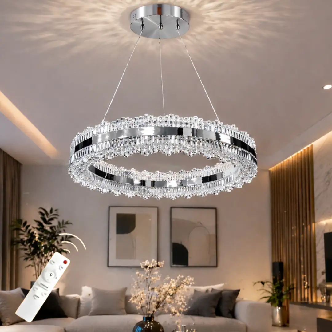 Asalet Çift Yönlü Kumandalı 3 Renkli LED Avize 40 cm