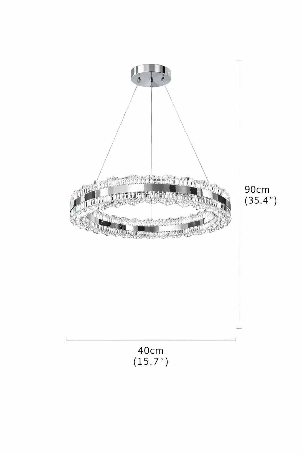 Asalet Çift Yönlü Kumandalı 3 Renkli LED Avize 40 cm
