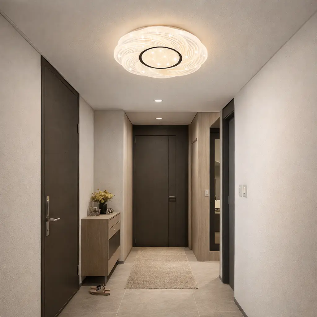 Saray Yuvarlak Kumandalı 3 Renkli LED Plafonyer Avize 33 cm — görsel 2
