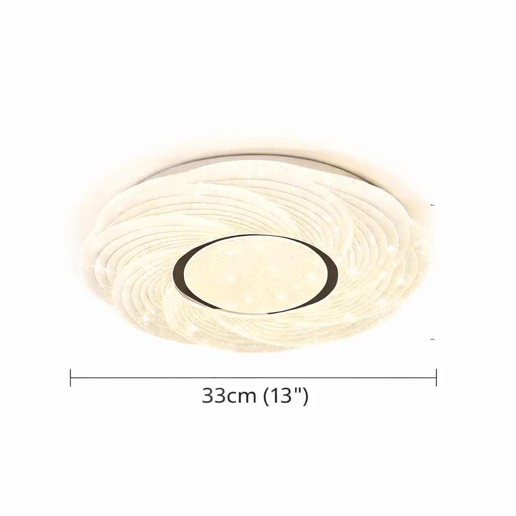 Saray Yuvarlak Kumandalı 3 Renkli LED Plafonyer Avize 33 cm — görsel 3