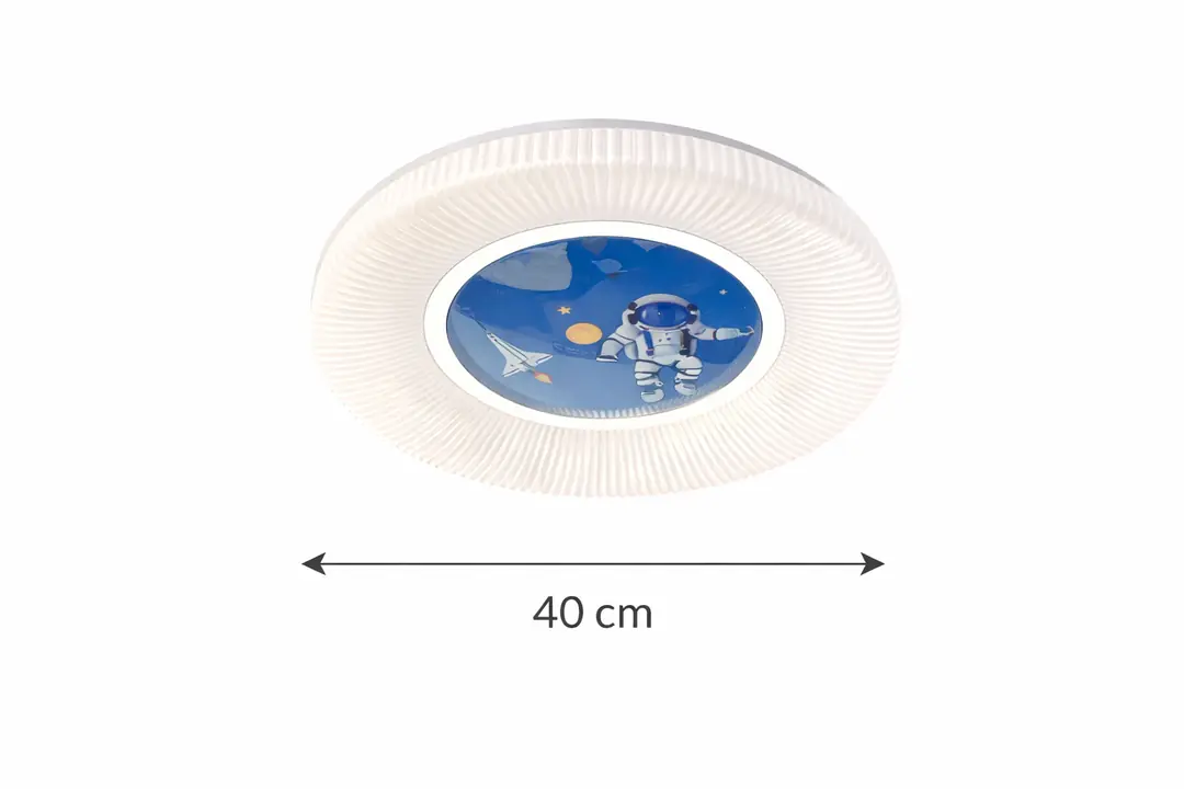 Astronot Kumandalı 3 Renkli Çocuk Odası LED Plafonyer Avize 40 cm — görsel 3