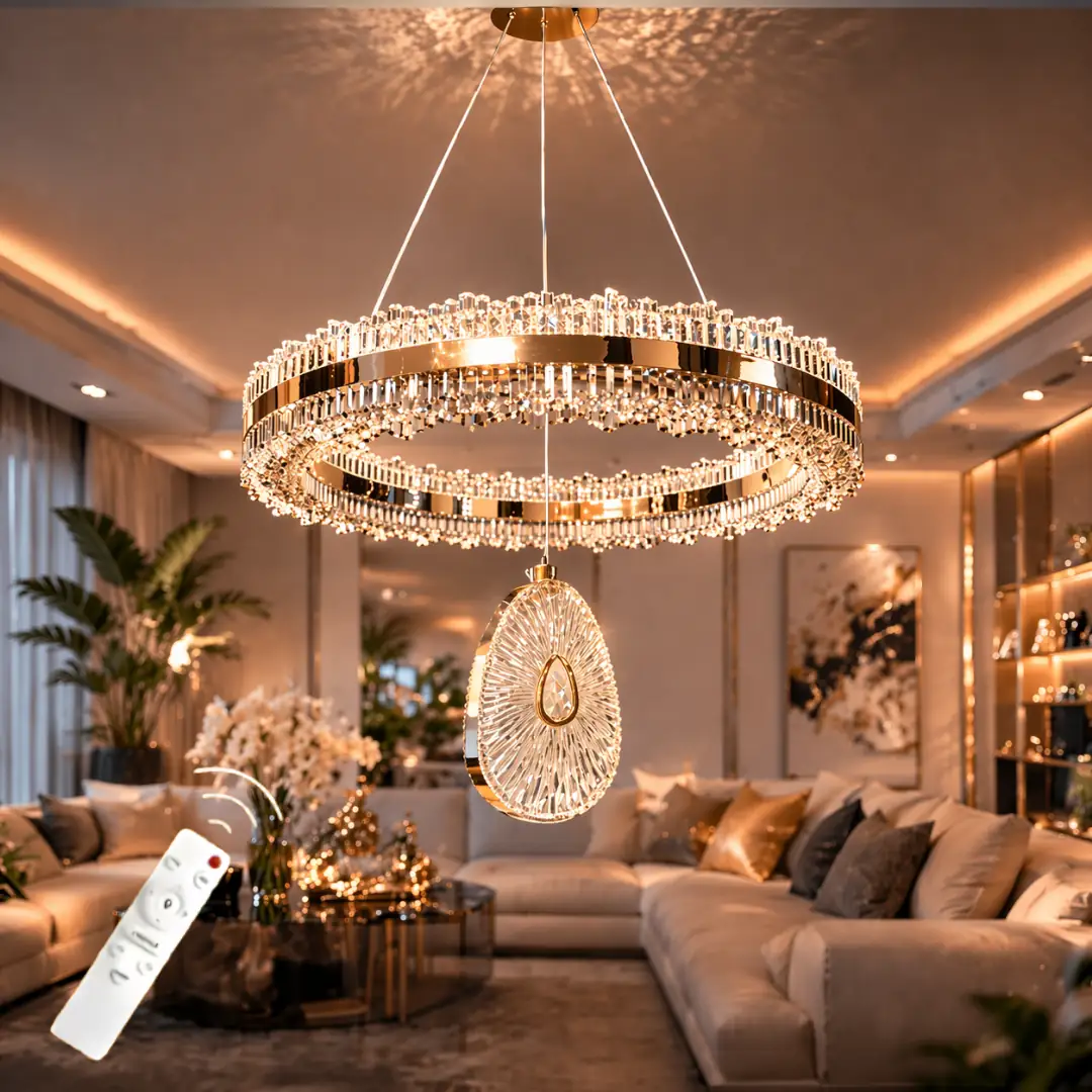 İhtişam Çift Yönlü Kumandalı 3 Renkli LED Avize 40 cm