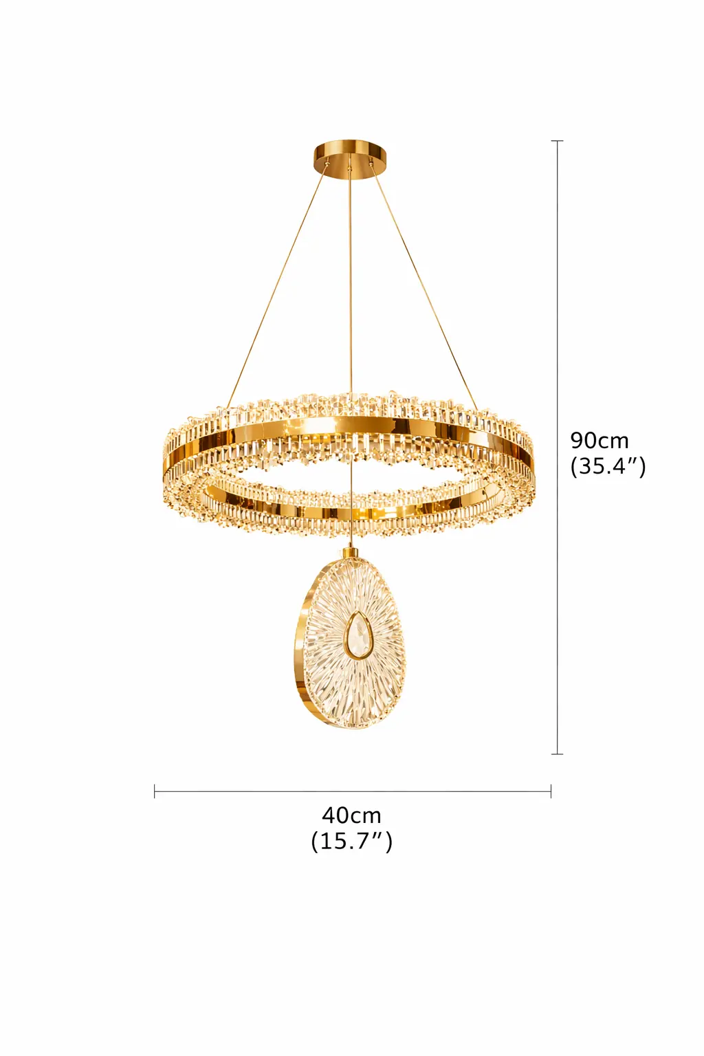 İhtişam Çift Yönlü Kumandalı 3 Renkli LED Avize 40 cm